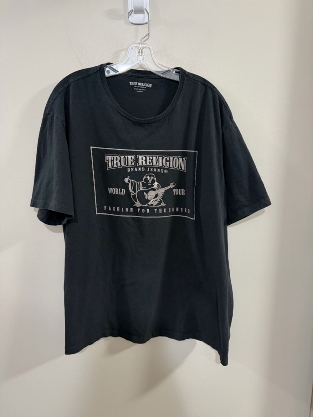 Men's True Religion Black World Tour Logo Graphic Tee. Size 3XL
